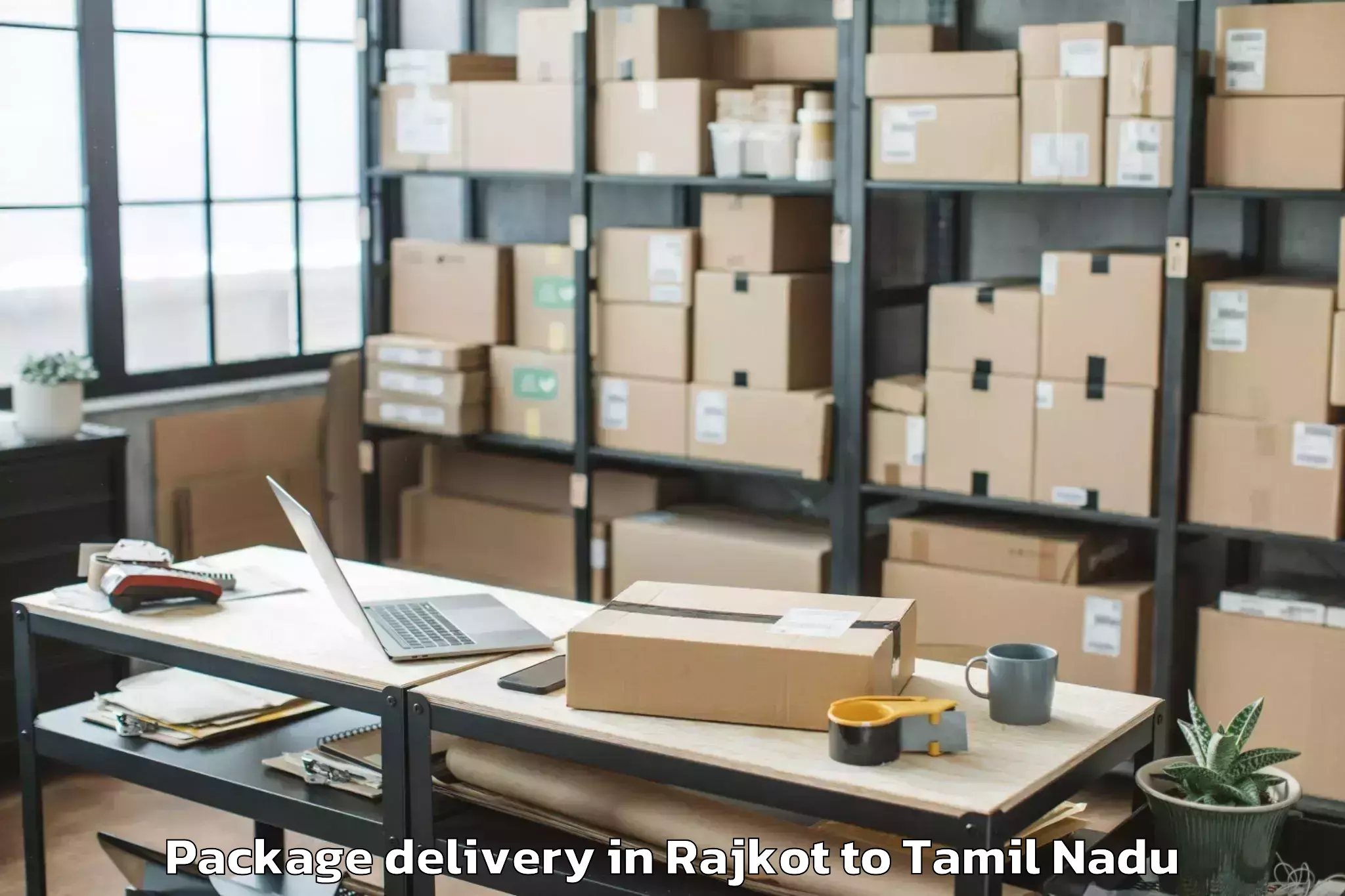 Book Rajkot to Central University Of Tamil Na Package Delivery